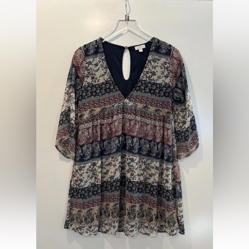C Wonder Floral Print‎ Shift Dress Boho Peasant Womens Size Medium